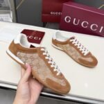 Gucci Men Shift Trainers Beige And Dark Brown 857018 Aaf1X 2750 - Image 4