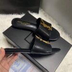 Saint Laurent Logo Slippers Black - Image 7
