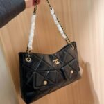 Chanel Shopping Bag Gold Tone Metal Black 38Cm As5740 B22139 94305 - Image 4
