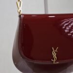 [Super Vip 1:1] Saint Laurent Mini Voltaire Top Handle Bag In Patent Leather Dark Red Wine 21Cm 800846Bmiiw6413 - Image 6