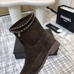 Chanel Suede Ankle Boots Brown - Image 8