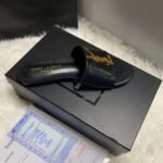 Saint Laurent Logo Slippers Black - Image 3