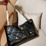 Chanel Shopping Bag Gold Tone Metal Black 38Cm As5740 B22139 94305 - Image 3