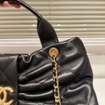 Chanel Maxi Bow Bag Shiny And Gold Tone Metal Black 51Cm - Image 7