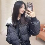 Louis Vuitton Feather Collar Puffer Jacket Black 1Aiphc - Image 6