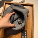 Chanel Cc Logo Cashmere Beanie Gray - Image 7