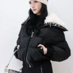 Louis Vuitton Feather Collar Puffer Jacket Black 1Aiphc - Image 5
