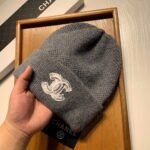 Chanel Cc Logo Cashmere Beanie Gray - Image 5