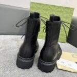 Gucci Women Lace Up Ankle Boot With Gg Black 836050 Aadgl 1000 - Image 7