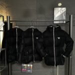 Prada Velvet Down Jacket Black 292214 18H4 F0008 S Ooo - Image 2