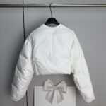 Prada Cropped Cotton Down Jacket White 23Aw Sgc376 - Image 3
