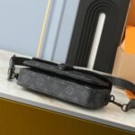 Louis Vuitton Montsouris Wearable Wallet Monogram Eclipse Canvas Black 22Cm M83567 - Image 5