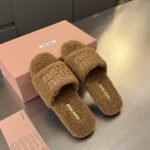 Miumiu Shearling Mules Brown - Image 6