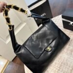 Chanel Maxi Hobo Bag Black Leather 43Cm AS5839 B22140 94305 - Image 8