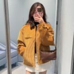 Miu Miu Padded Corduroy Blouson Dark Beige Ml1336 1795 F0346 S Ooo - Image 4