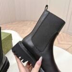 Gucci Chelsea Boot Black Leather 806398 Aad6T 1052 - Image 9