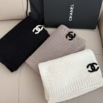 Chanel Cashmere Knit Scarve Black - Image 6