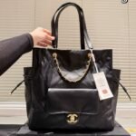 Chanel 25C Shopping Bag Black 33Cm As5315 B19030 10601 - Image 3