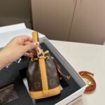 Gift Set: Louis Vuitton Nano Noé Bag Monogram Brown With Card Wallet And My Monogram Light Cat Eye Glasses - Image 3