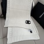 Chanel Cashmere Knit Scarve White - Image 6