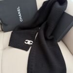 Chanel Cashmere Knit Scarve Black - Image 3