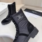 Celine Margaret Boot In Nylon And Suede Black 365115243C 38No - Image 9