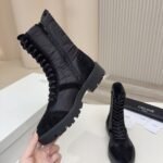 Celine Margaret Boot In Nylon And Suede Black 365115243C 38No - Image 7
