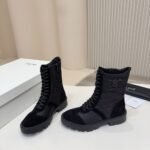 Celine Margaret Boot In Nylon And Suede Black 365115243C 38No - Image 4