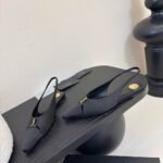 Saint Laurent Babylone Crepe Satin Slingback Flats Black 8036469Qnag1000 - Image 4