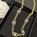 Chanel Choker Metals And Stone Grains Gold Silver And Transparent Ab6444 B06011 Nc835 - Image 4