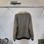 Miumiu Fleece Lined Checked Blouson Jacket Dark Brown Ml1358 18Aa F049P S Ooo - Image 6