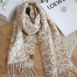 Loewe Anagram Wool Scarf Beige - Image 3