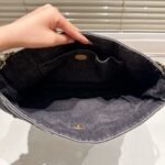 Chanel Maxi Flapbag Washed Denim And Gold Tone Metal Black 30Cm As5727 B22144 94305 - Image 6