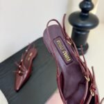 Miumiu Leather Slingback Ballerinas With Buckles Red 5F476E 069 F0D27 F 010 - Image 9