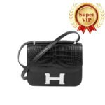 [Super Vip 1:1] Hermes Constance Shiny Black 19cm