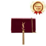 [Super Vip 1:1] Saint Laurent Kate Tassel Chain Wallet Burgundy 19Cm 742833Bmiiw6413