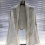 Chanel Camellia Cashmere Scarf Beige - Image 3