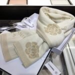 Chanel Camellia Cashmere Scarf Beige - Image 2