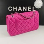 Chanel Classic Medium Flap Bag With Silver Hardware Pink 25Cm - Image 4