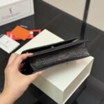 Saint Laurent Sunset Embossed Clutch Black 22Cm - Image 4