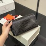 Saint Laurent Sunset Embossed Clutch Black 22Cm - Image 5