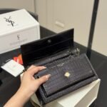 Saint Laurent Sunset Embossed Clutch Black 22Cm - Image 7