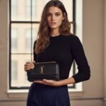 Saint Laurent Sunset Embossed Clutch Black 22Cm - Image 10