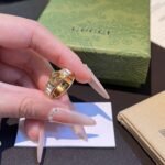 Gucci Blondie Wide Crystal Ring Gold 837231 JAAHV 8062 - Image 4