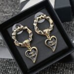 Chanel Classic Love Double C Logo Leopard Round Earrings - Image 4