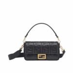 Fendi Baguette Leather Black Nappa Bag 27Cm