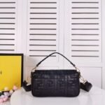 Fendi Baguette Leather Black Nappa Bag 27Cm - Image 4