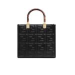 Fendi Sunshine Small Black Leather Shopper 25Cm 8Bh394Amcvf0Kur