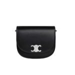 Celine Medium Besace Triomphe In Supple Natural Black 22Cm 114453Fh1 38Si