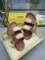 Fendi Feel Leather Sandals Brown 8X8326Ao0Df1Lr0 - Image 6